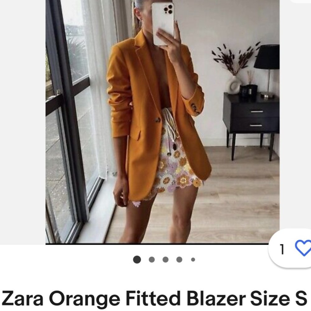 Zara Orange Fitted Blazer